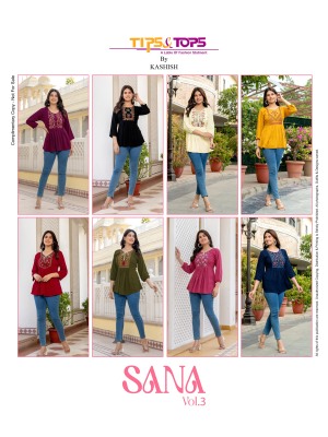 SANA Vol 03 by TIPS and TOPS Reyon wrinkle heavy embroidered western wear catalogue at affordable rate western wear catalogs