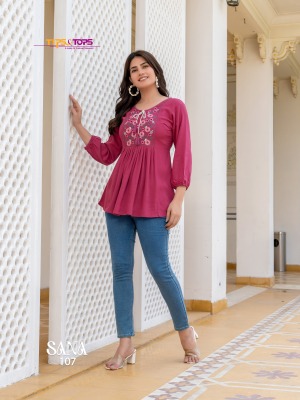 SANA Vol 03 by TIPS and TOPS Reyon wrinkle heavy embroidered western wear catalogue at affordable rate western wear catalogs