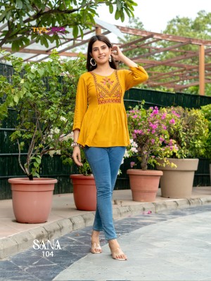 SANA Vol 03 by TIPS and TOPS Reyon wrinkle heavy embroidered western wear catalogue at affordable rate western wear catalogs