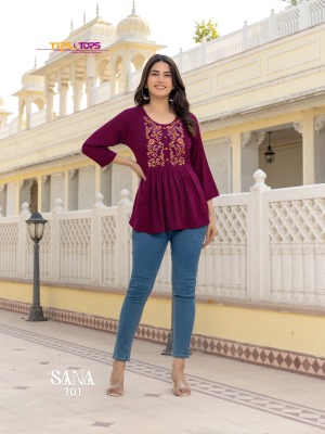 SANA Vol 03 by TIPS and TOPS Reyon wrinkle heavy embroidered western wear catalogue at affordable rate western wear catalogs