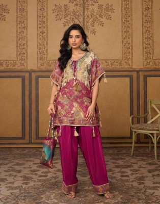 SAYURI DESIGNER DORI Collection Viscose Jacquard Silk Kaftan with Farshi and Potli readymade suit catalogs
