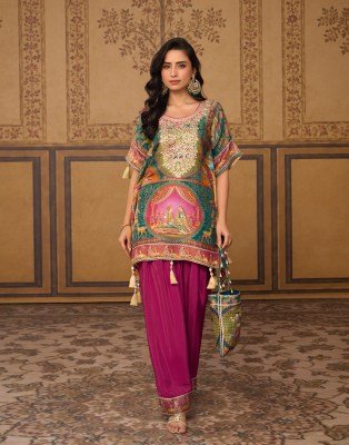 SAYURI DESIGNER DORI Collection Viscose Jacquard Silk Kaftan with Farshi and Potli readymade suit catalogs