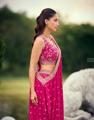 SAYURI DESIGNER PANKUDI 3 Pcs Viscose Jacquard Silk Suit Set Fancy Palazzo suit catalogue