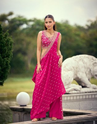 SAYURI DESIGNER PANKUDI 3 Pcs Viscose Jacquard Silk Suit Set Fancy Palazzo suit catalogue