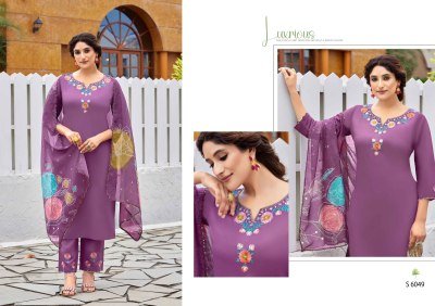 SBS Modethnic Fashion Pranati 3 Piece Zara Silk Kurti Pant with Soft Organza Digital Dupatta kurti pant with dupatta Catalogs
