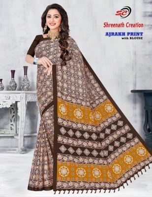 SC Ajarakh Print Vol 1 pure cotton printed saree catalogue at low rate sarees catalogs