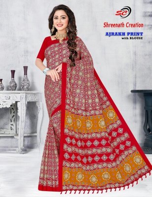 SC Ajarakh Print Vol 1 pure cotton printed saree catalogue at low rate sarees catalogs