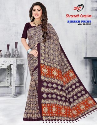 SC Ajarakh Print Vol 1 pure cotton printed saree catalogue at low rate sarees catalogs
