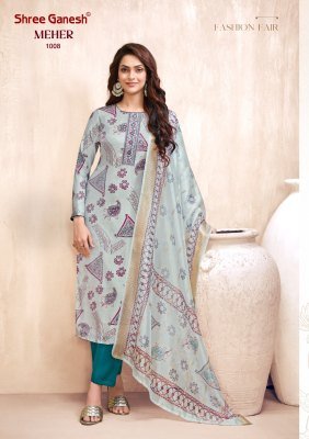 SHREE GANESH MEHER Vol-1 Roman Glass Foil Embroidery 3-Piece Suit kurti pant with dupatta Catalogs
