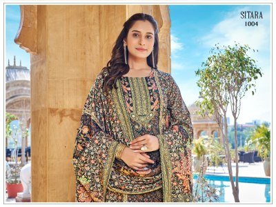 SITARA Readymade Pakistani Suit Jam Satin Digital Print with Mirror Work pakistani suit catalogs