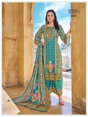 SITARA Readymade Pakistani Suit Jam Satin Digital Print with Mirror Work pakistani suit catalogs