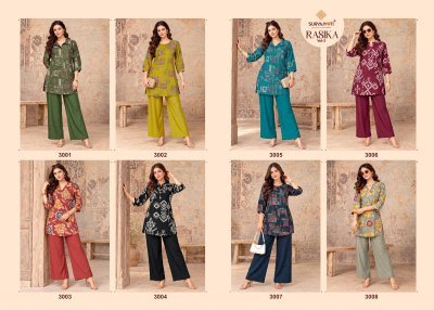 SURYAJYOTI RASIKA Vol-3 Pure Vertigan Discharge Print Foil 2-Piece Co-Ord Set co ord set catalogs