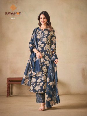 SURYAJYOTI ZION Cotton Vol-22  Pure Cotton 3-Piece Suit Set kurti pant with dupatta Catalogs