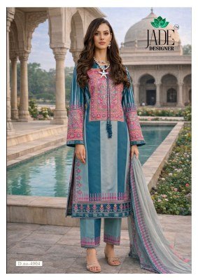 Saanvi Trends Jade Noor Ahmed Vol 4 Lawn Cotton Kurti Set with Dupatta  M   3XL  Karachi suits catalogs