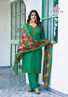Saanvi by Romani heavy cotton printed embroidered unstitched suit catalogue at low rate salwar kameez catalogs