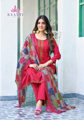 Saanvi by Romani heavy cotton printed embroidered unstitched suit catalogue at low rate salwar kameez catalogs