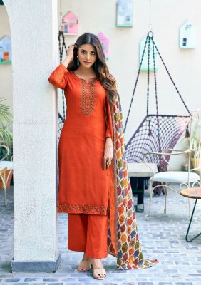 Saanvi by Romani heavy cotton printed embroidered unstitched suit catalogue at low rate salwar kameez catalogs
