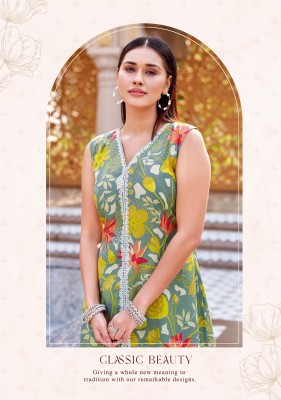 Saavi by Kadlee Reyon printed  straight kurti with bottom catalogue at wholesale rate  kurtis catalogs