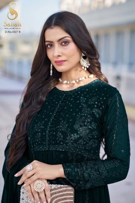 Sabah Mohini Georgette Semi-Stitched Suit with Dupatta 