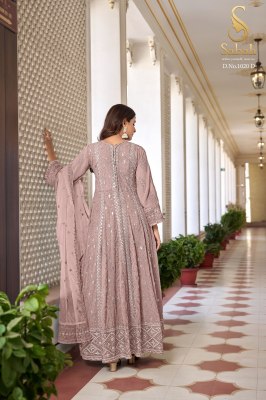 Sabah by Ruhani exclusive heavy faux georgette semi stitched anarkali suit catalpogue at low rate readymade suit catalogs
