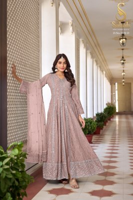 Sabah by Ruhani exclusive heavy faux georgette semi stitched anarkali suit catalpogue at low rate readymade suit catalogs