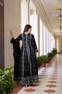 Sabah by Ruhani exclusive heavy faux georgette semi stitched anarkali suit catalpogue at low rate readymade suit catalogs