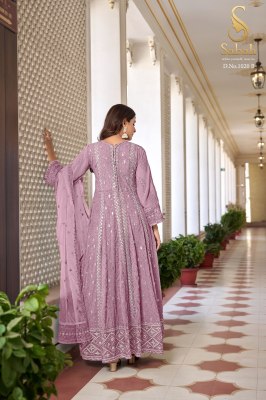 Sabah by Ruhani exclusive heavy faux georgette semi stitched anarkali suit catalpogue at low rate readymade suit catalogs