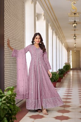 Sabah by Ruhani exclusive heavy faux georgette semi stitched anarkali suit catalpogue at low rate readymade suit catalogs