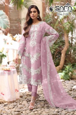 Safa fashion fab by designed no 1136 embroidered tunic with Cigarette pant and dupatta catalogue Amavi