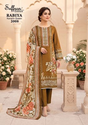 Saffron Rabiya Vol-2 Karachi Cotton Kurti Pant with Dupatta Karachi suits catalogs