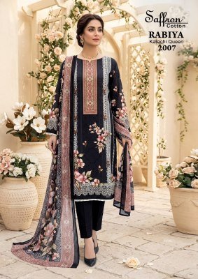 Saffron Rabiya Vol-2 Karachi Cotton Kurti Pant with Dupatta Karachi suits catalogs