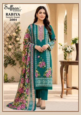 Saffron Rabiya Vol-2 Karachi Cotton Kurti Pant with Dupatta Karachi suits catalogs