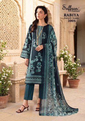 Saffron Rabiya Vol-2 Karachi Cotton Kurti Pant with Dupatta Karachi suits catalogs