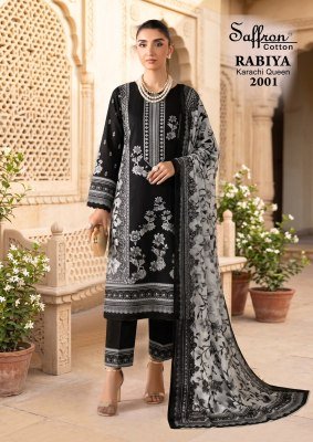 Saffron Rabiya Vol-2 Karachi Cotton Kurti Pant with Dupatta Karachi suits catalogs