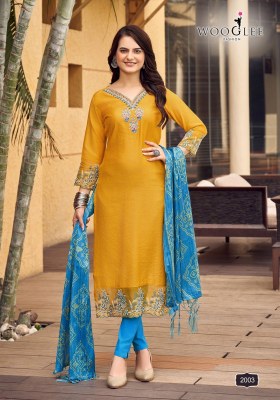 Sagaai by Wooglee Handwork fancy kurti pant and dupatta catalogue at affordable rate readymade suit catalogs