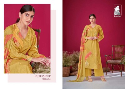 Sahiba Pattern Pop Design No 264 to 275 Series Moscow Cotton Embroidery Work Dress Material wholesale rate  salwar kameez catalogs