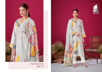 Sahiba Pattern Pop Design No 264 to 275 Series Moscow Cotton Embroidery Work Dress Material wholesale rate  salwar kameez catalogs