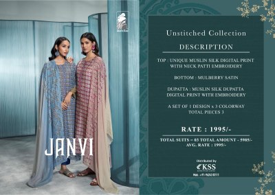 Sahiba by Janvi present unique silk digital embroidered unstitched salwar kameez catalogue at affordable rate salwar kameez catalogs
