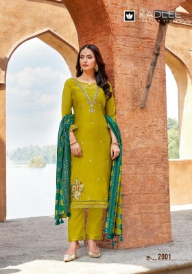 Sahiyar by Kadlee Thread handwork Straight kurti pant dupatta collection at low rate  readymade suit catalogs