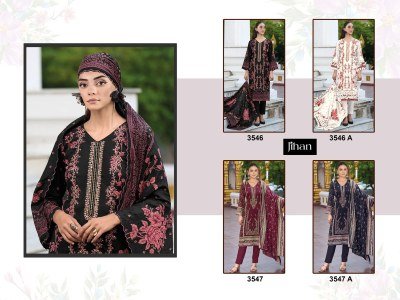 Sahnaz 3546 and 3547 by jihan Super Self embroidered pakistani suit catalogue with khatli work pakistani suit catalogs