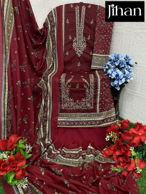 Sahnaz 3546 and 3547 by jihan Super Self embroidered pakistani suit catalogue with khatli work pakistani suit catalogs