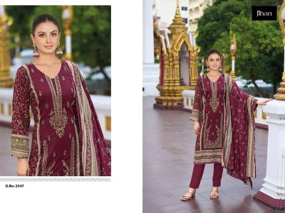 Sahnaz 3546 and 3547 by jihan Super Self embroidered pakistani suit catalogue with khatli work pakistani suit catalogs