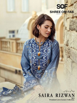 Saira Rizwan vol 5 by Shree Om Fab Exclusive lawn dress material collection at low price Amavi