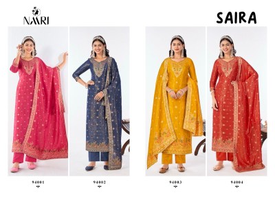 Saira by Naari pure Jacquard designer unstitched dress material catalogue at affordable rate  salwar kameez catalogs