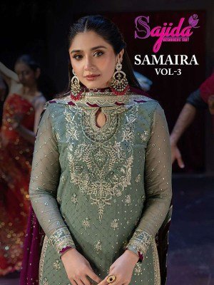 Sajida Samaira Vol 3 Georgette Pakistani Dress Material pakistani suit catalogs
