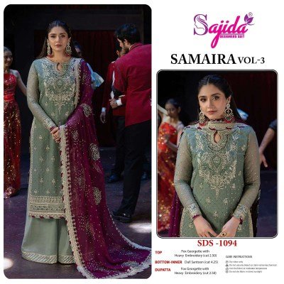 Sajida Samaira Vol 3 Georgette Pakistani Dress Material pakistani suit catalogs