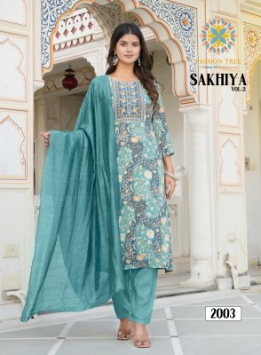 Sakhiya vol 2 by Passion tree heavy reyon procian foil printed readymade suit catalogue at affordable rate readymade suit catalogs