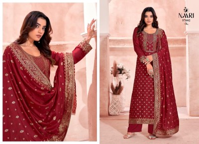 Salaar by Naari pure muslin jaquacard top bottom and dupatta dress material catalogue at affordable rate salwar kameez catalogs