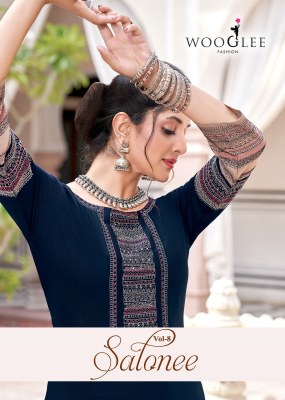 Salonee vol 8 by Wooglee Heavy reyon Thread work straight kurti collection with low rate wholesale catalogs