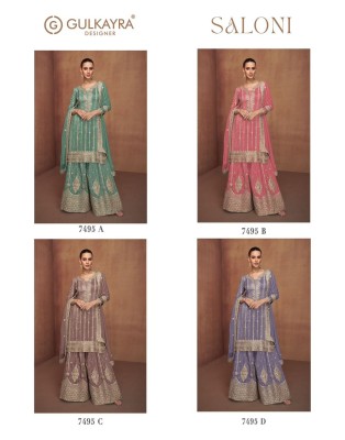 Saloni by Gulkayra Designer Real simar silk embroidered free size Suit with palazzo and dupatta catalogue  readymade suit catalogs